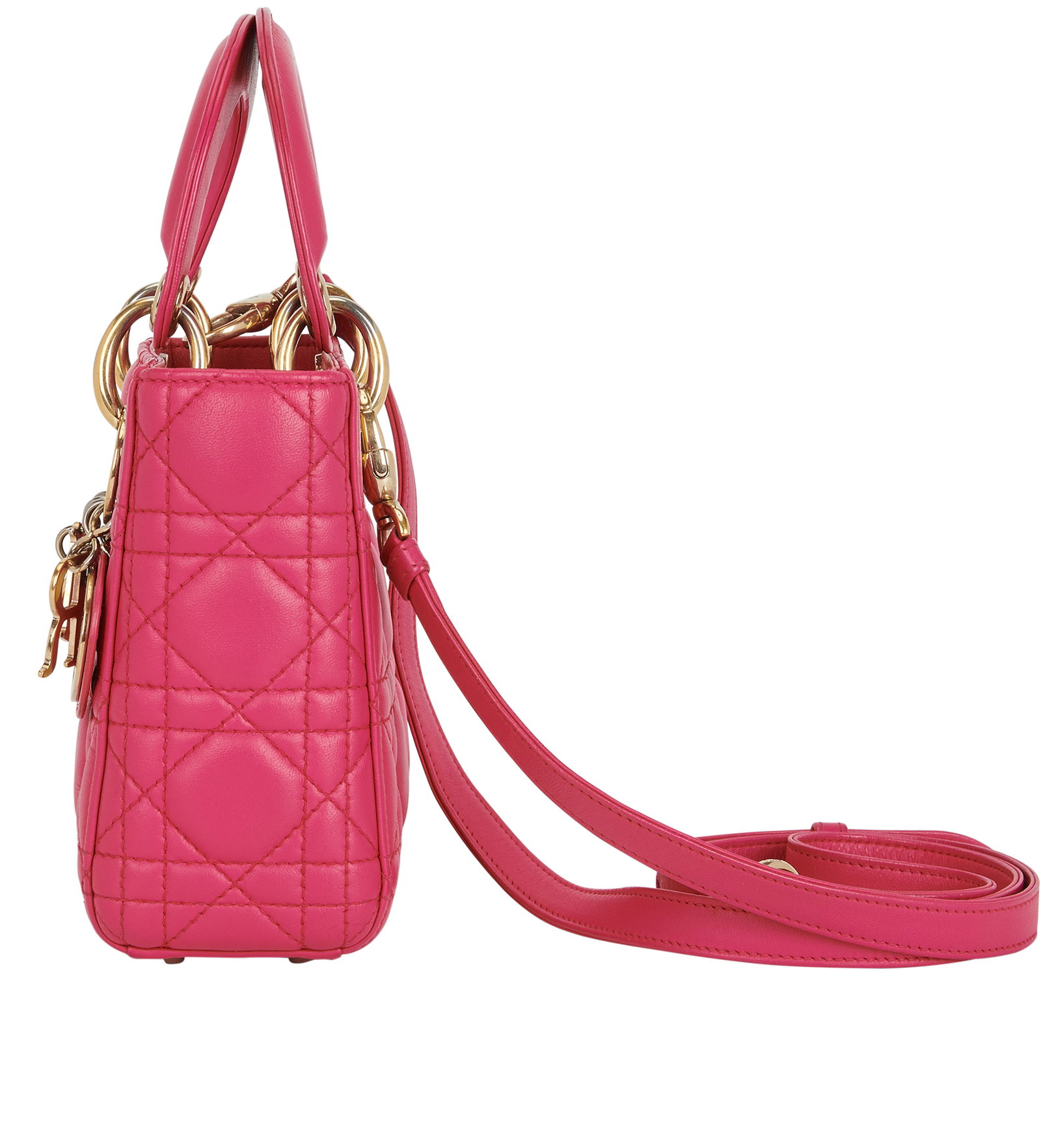 Mini Lady Dior, &pound;2,500, Handbags, Pink, Leather, Bottom view